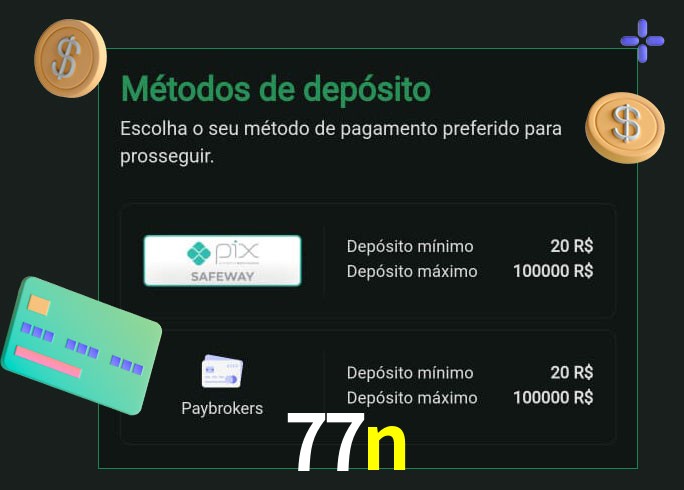 O cassino 77n oferece uma grande variedade de métodos de pagamento